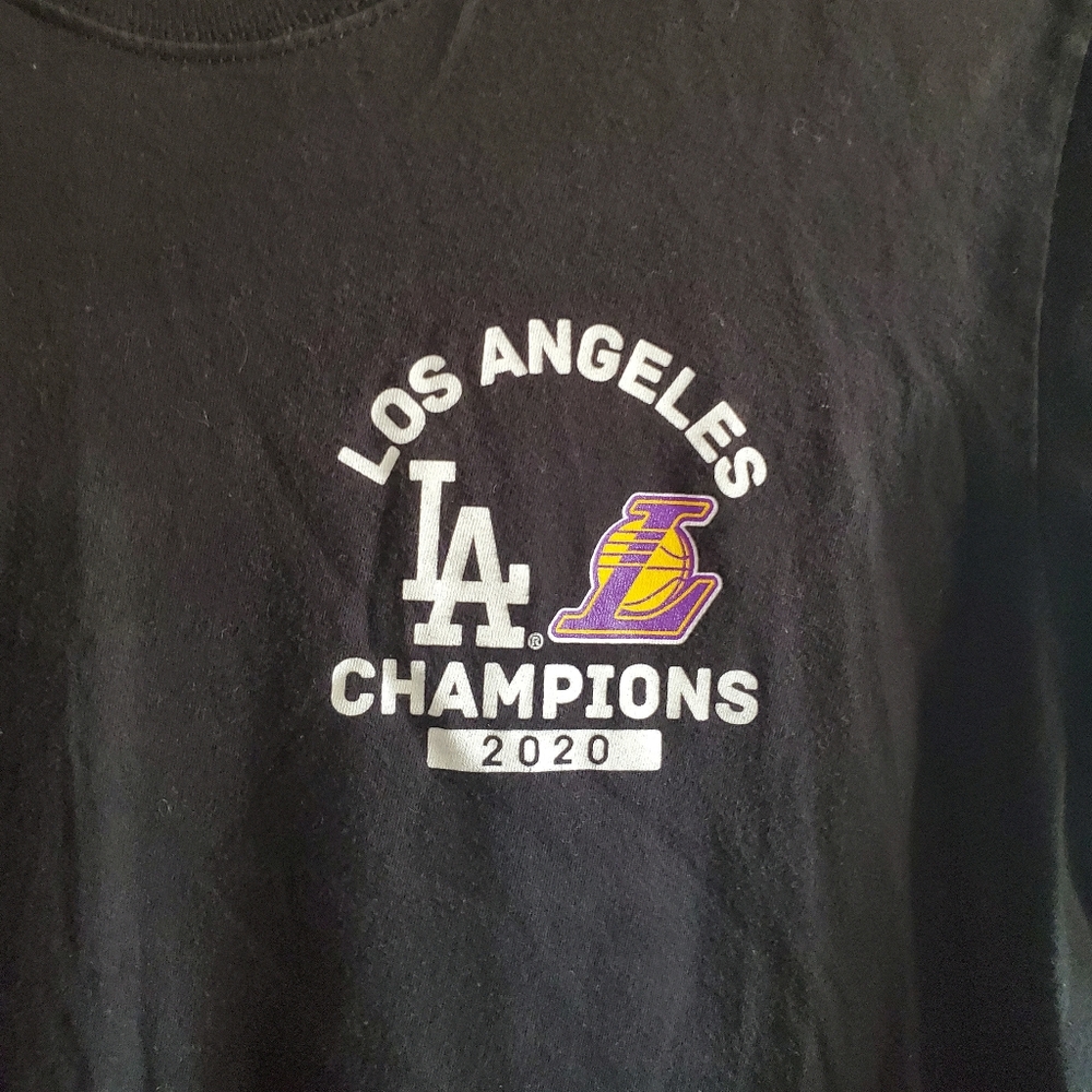 Fanatics LA Lakers & Dodgers 2020 Champs Long Sleeve Size M NBA & World Series - Picture 3 of 8